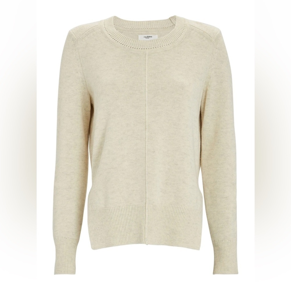 ISABEL MARANT ETOILE kleen wool cotton crew neck sweater light gray/cream 38